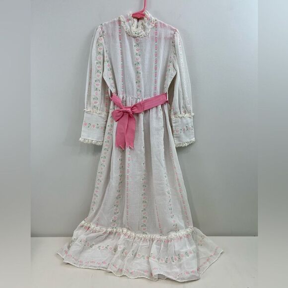 Vintage 60’s Girls Prairie Sheer Babydoll Maxi Dress - Picture 1 of 7